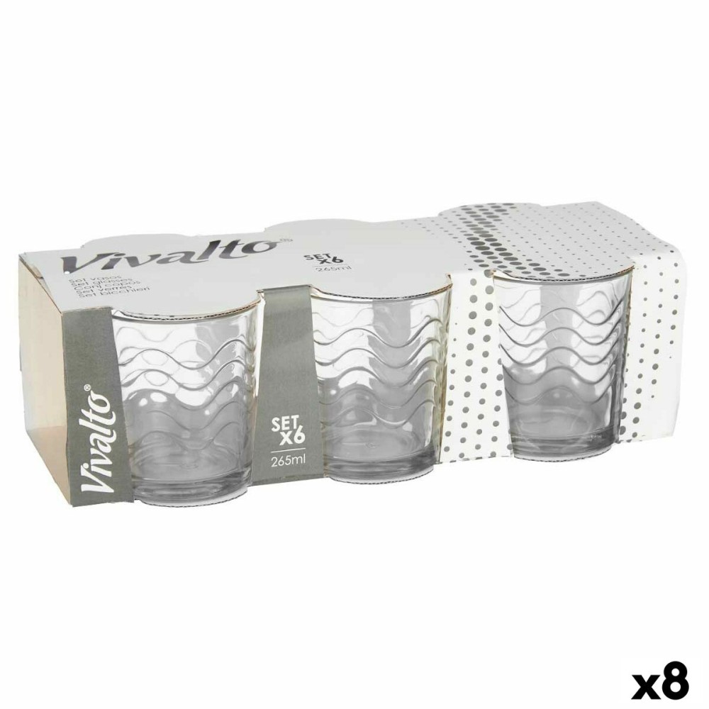 Gläserset Vivalto 79065 Durchsichtig Glas Wellen 265 ml (8 Stück)