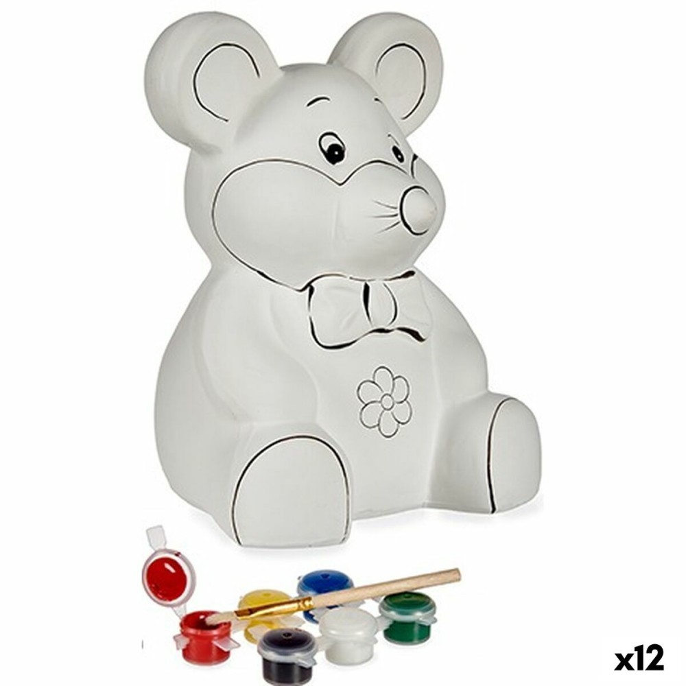 Paint Your Own Money Box Pincello BS1802 Ceramic Mouse 14,7 x 20,8 x 16,3 cm (12 Units)