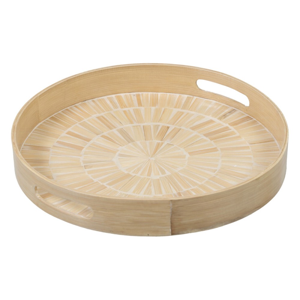 Plateau apéritif Beige Bambou 35 x 35 x 5 cm Bois MDF