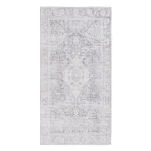 Tapis 80 x 150 cm Gris Polyester Coton