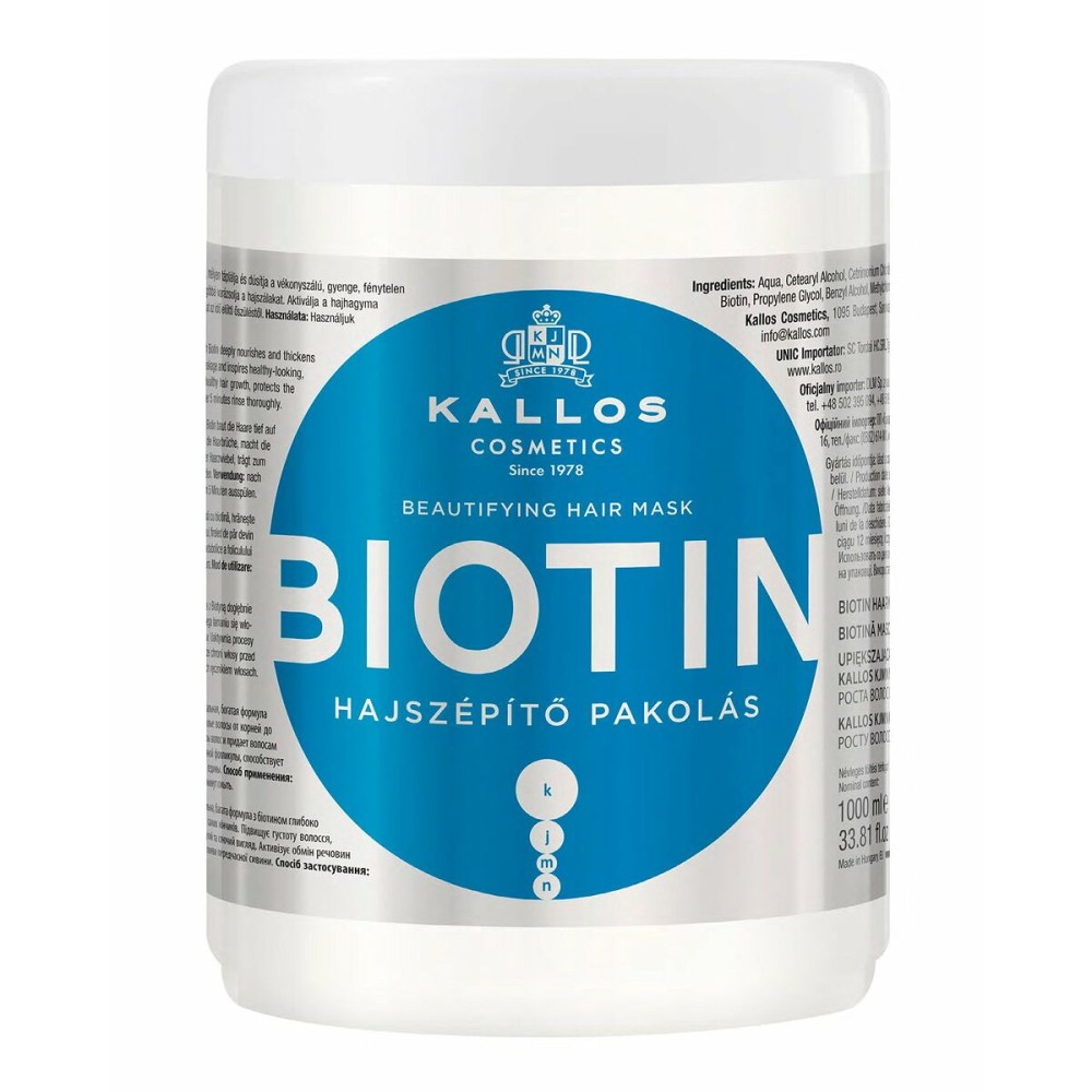 Masque réparateur pour cheveux Kallos Cosmetics Biotin 1 L