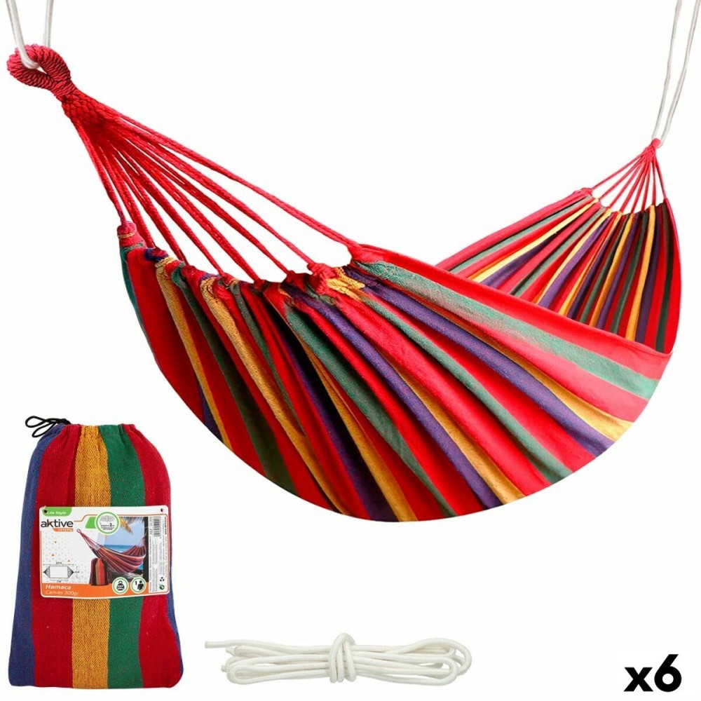 Hammock Aktive Orange 200 x 0,4 x 100 cm (6 Units)