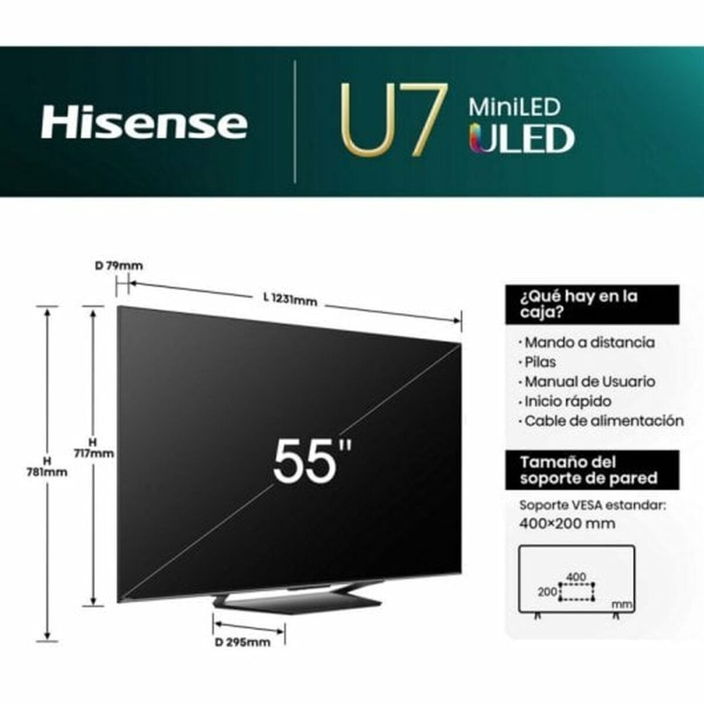 TV intelligente Hisense 55U7NQ 4K Ultra HD 55" LED HDR