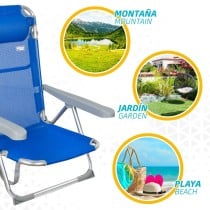 Chaise de Plage Aktive Pliable Bleu 48 x 90 x 60 cm (2 Unités)