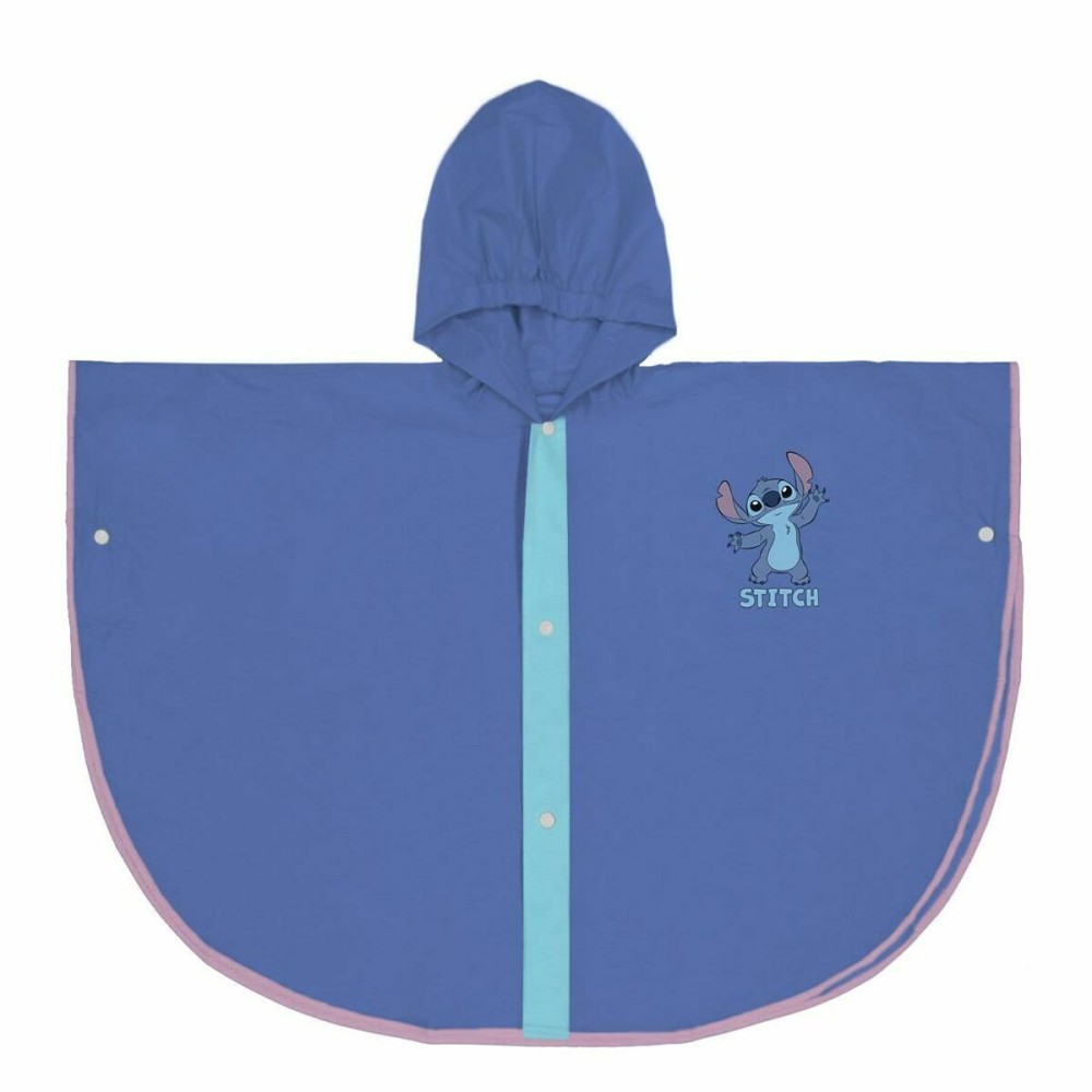 Wasserfeste Poncho mit Kapuze Stitch Blau