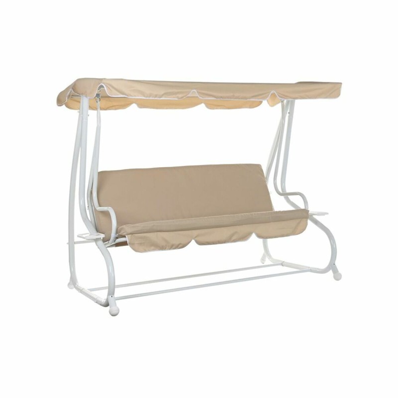 Bench DKD Home Decor Beige Swing Polyester Steel (210 x 120 x 164 cm)