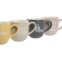 4 Piece Mug Set Home ESPRIT Yellow Beige Grey Pink Porcelain 410 ml 13 x 9 x 9,4 cm