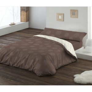 Duvet cover set Hosteline LIENZO Brown Double 2 Pieces