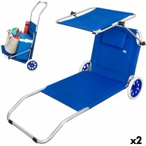 Sun-lounger Aktive Blue Awning Folding cart 62 x 62 x 117 cm (2 Units)