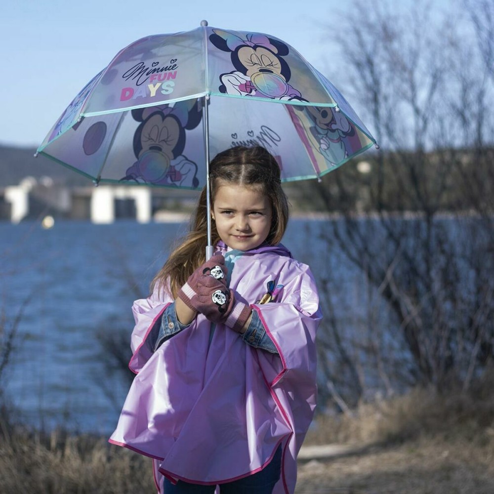 Waterproof Poncho with Hood Minnie Mouse Lilac