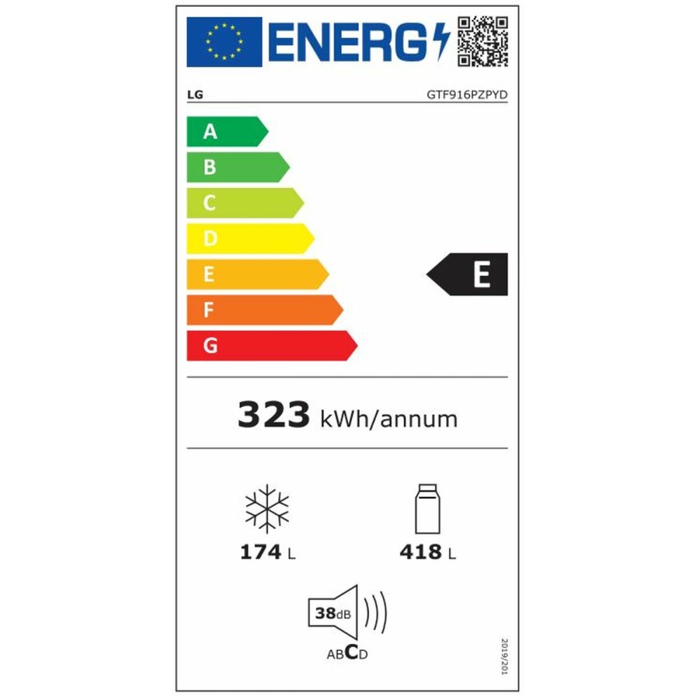 Combined Refrigerator LG GTF916PZPED 184 630 L Steel Platinum