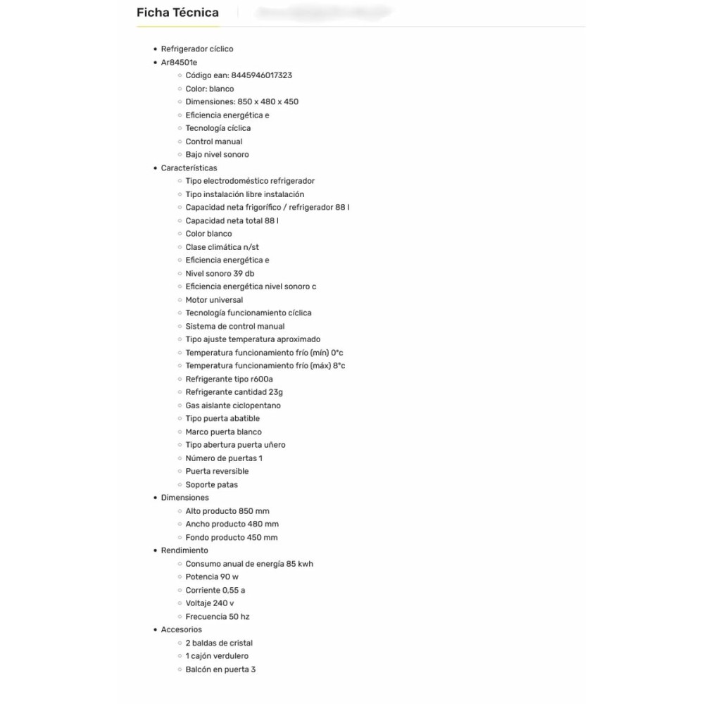 Combined Refrigerator Aspes AR84501E     85