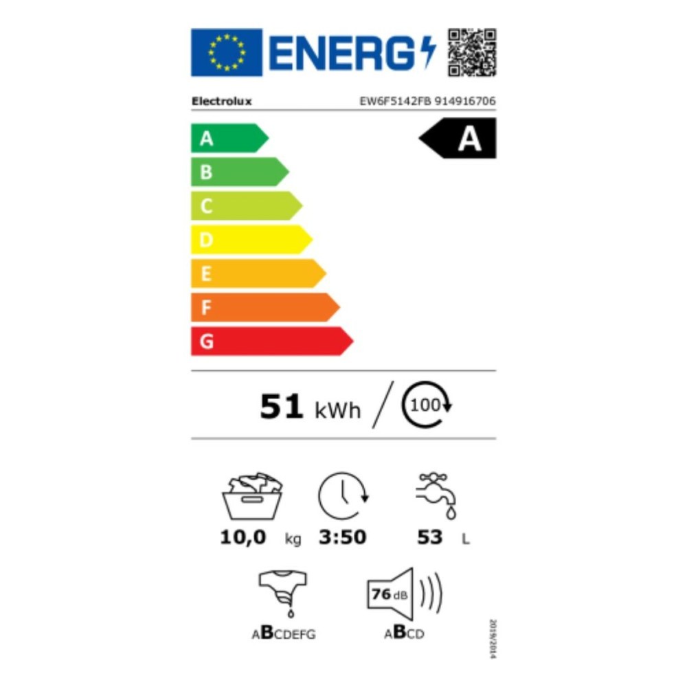 Machine à laver Electrolux EW6F5142FB Blanc