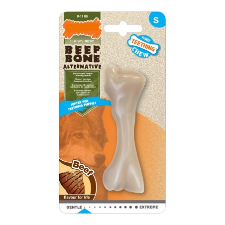 Beißring für Hunde Nylabone Beef Bone Welpen S Fleisch Thermoplastischer Kunststoff