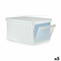 Boîte de rangement avec couvercle Stefanplast Elegance latérale Blanc Plastique 29 x 21 x 39 cm (5 Unités)