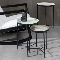 Table d'appoint 30 x 30 x 40,5 cm Noir Taupe Fer