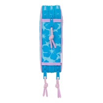 Dreifaches Federmäppchen Lilo & Stitch Hawaii Blau 12,5 x 19,5 x 5,5 cm 36 Stücke