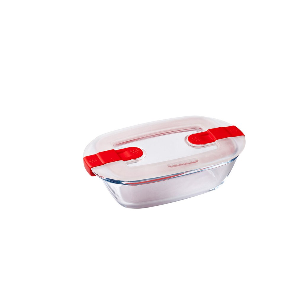 Lunchbox hermetisch Pyrex Cook & Heat rechteckig 400 ml 17 x 10 x 5 cm Durchsichtig Glas (5 Stück)