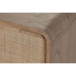 TV furniture Home ESPRIT Natural Rattan Oak 157 x 40 x 46 cm