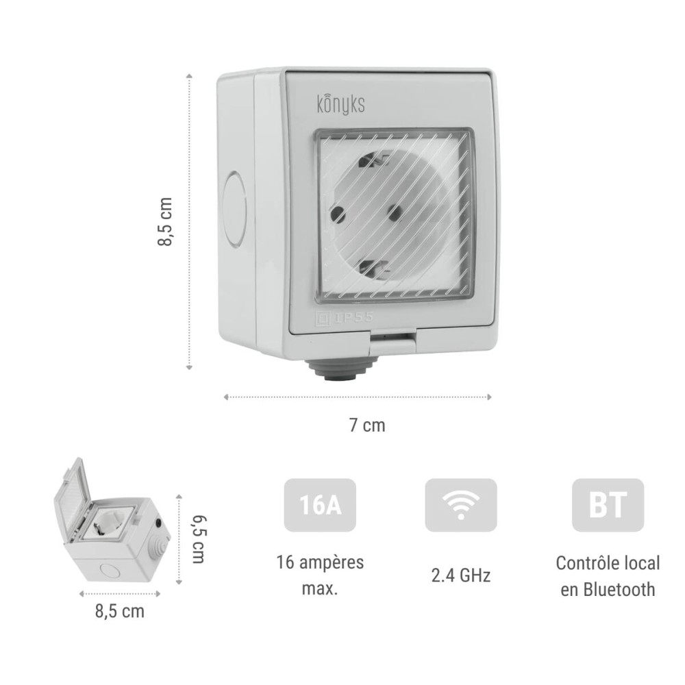 Smart Plug Konyks Pluviose Easy Wi-Fi Bluetooth Exterior 90 - 250 V 16 A