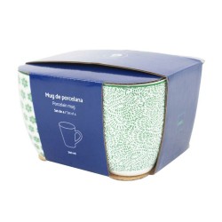 Ensemble de 4 mugs Home ESPRIT Blanc Vert Porcelaine 340 ml