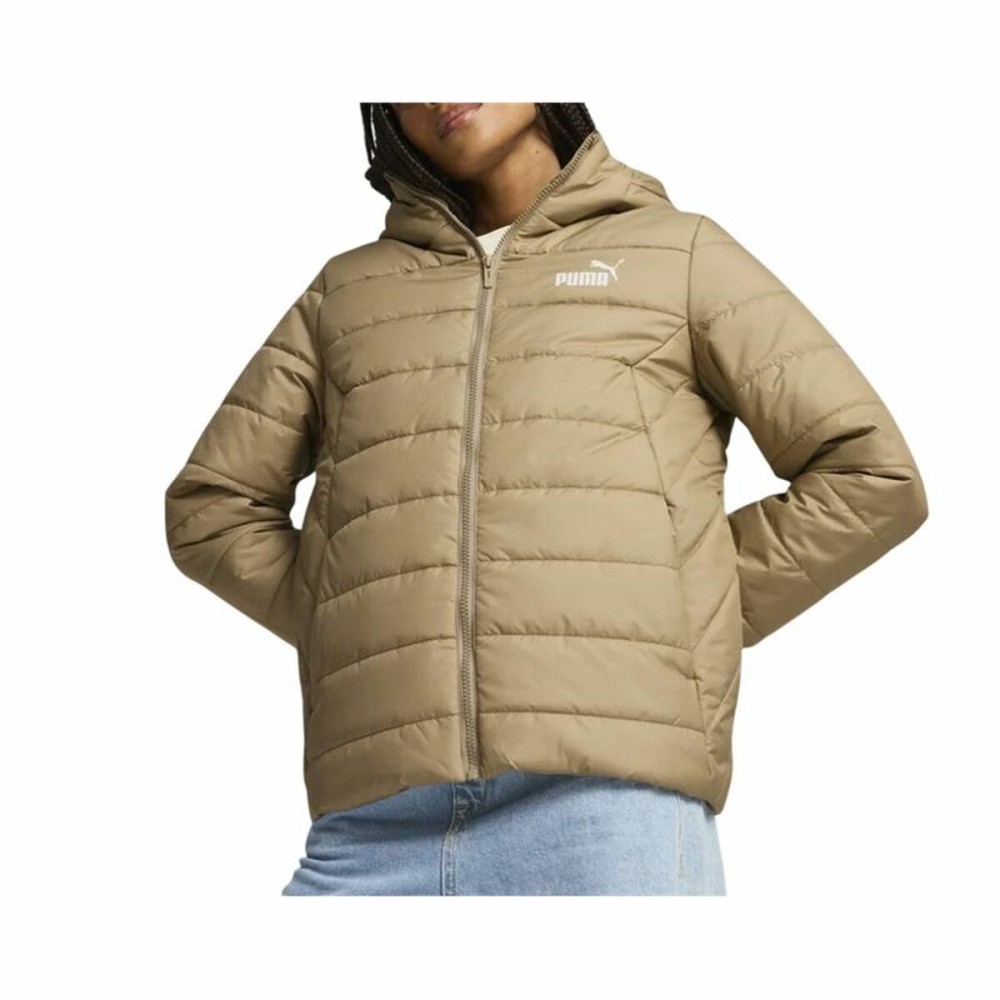 Women's Sports Jacket Puma Ess Hooded Padded Jacket Beige