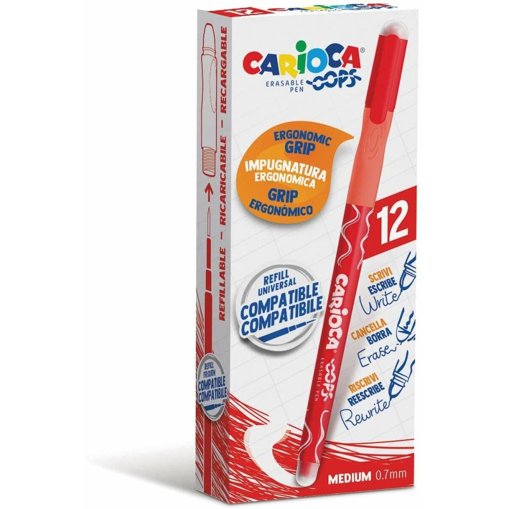 Pen Carioca Oops Red 0,7 mm 12 Pieces