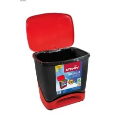 Mülltonne Vileda ECO-LOGIC Polypropylen 39 L Schwarz Rot Rot/Schwarz