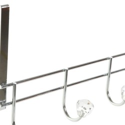 Door Coat Rack DKD Home Decor 8424001835256 Transparent Silver Metal 47 x 10 x 22 cm