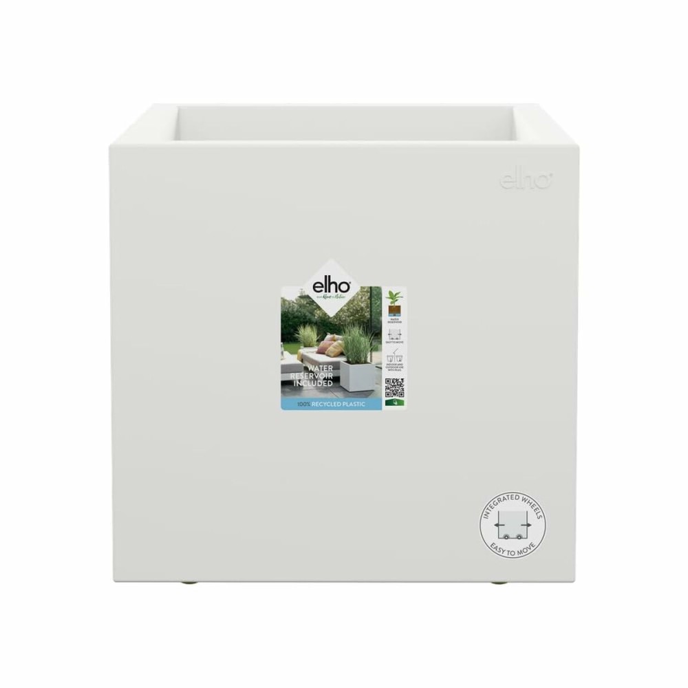 Pot Elho 29,5 x 29,5 x 49,5 cm Blanc Plastique Carré Moderne