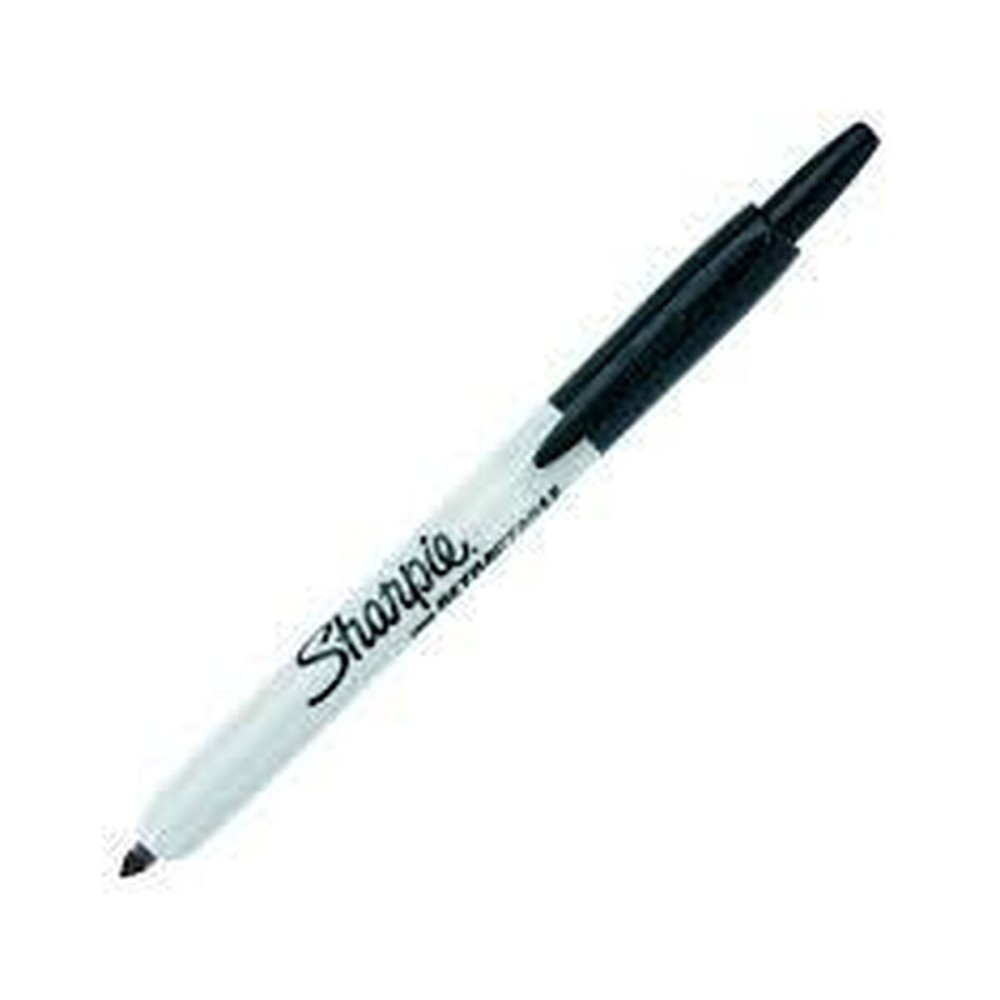 Dauermarker Sharpie Fine Einziehbar Schwarz 12 Stück