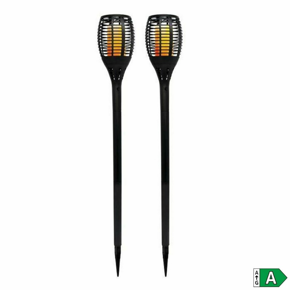 Set de torches de jardin solaires Lumi Garden Maity Sun Mini Noir Plastique 70 cm (2 Unités)