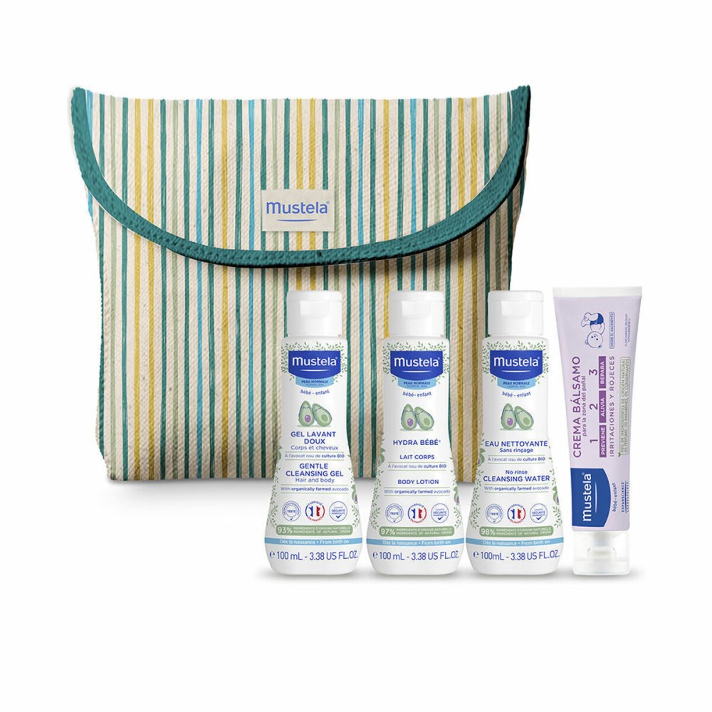 Nécessaire de Voyage Mustela Bebé Neceser Rayas Lote 5 Pièces