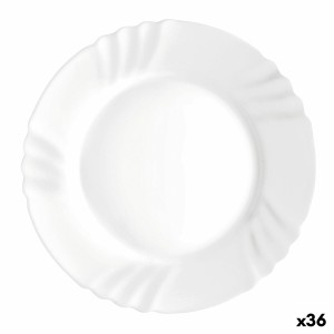 Flat plate Bormioli Rocco Ebro White Glass (24 cm) (36 Units)