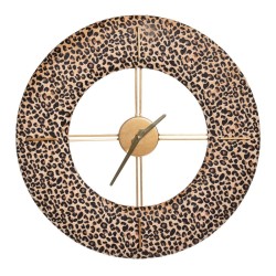 Wanduhr 48 x 3,5 x 48 cm synthetische Stoffe Metall Leopard