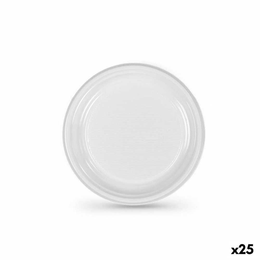 Lot d'assiettes réutilisables Algon Blanc Plastique 17 cm (25 Unités)