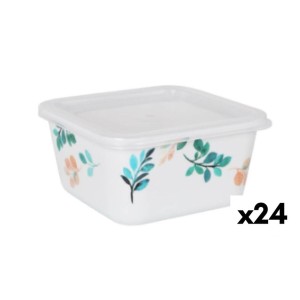 Viereckige Lunchbox mit Deckel La Mediterránea Alba Melamine 11 x 11 x 5,5 cm (24 Stück)