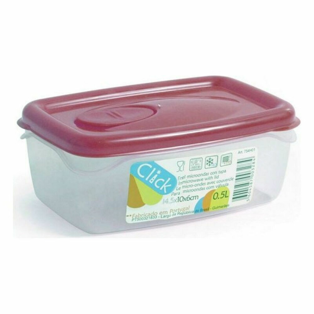 Rechteckige Lunchbox mit Deckel Dem 39582 rechteckig 14,5 x 10 x 6 cm (24 Stück) (0,5 L) (14,5 x 10 x 6 cm)