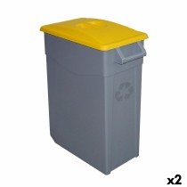 Recycling Waste Bin Denox Yellow 65 L (2 Units)