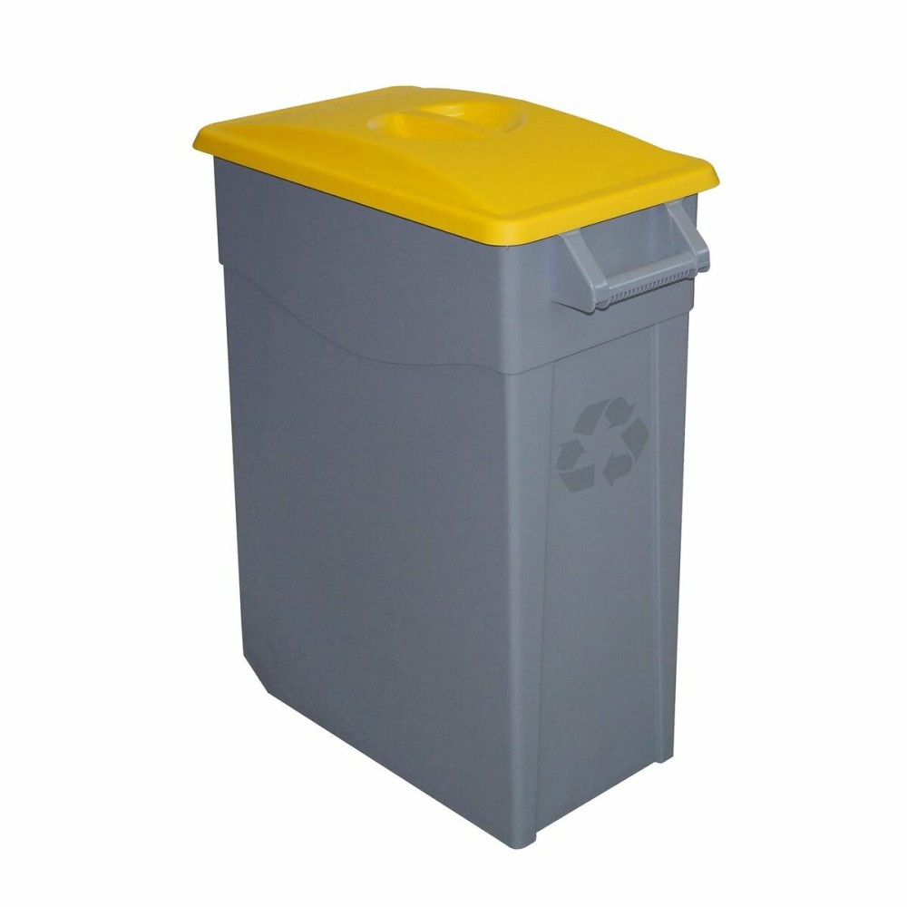 Recycling Waste Bin Denox Yellow 65 L (2 Units)