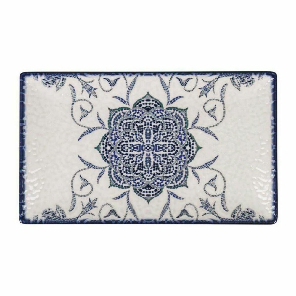 Serving Platter La Mediterránea Rosetta Porcelain Rectangular 25,3 x 15 x 1,8 cm (18 Units)