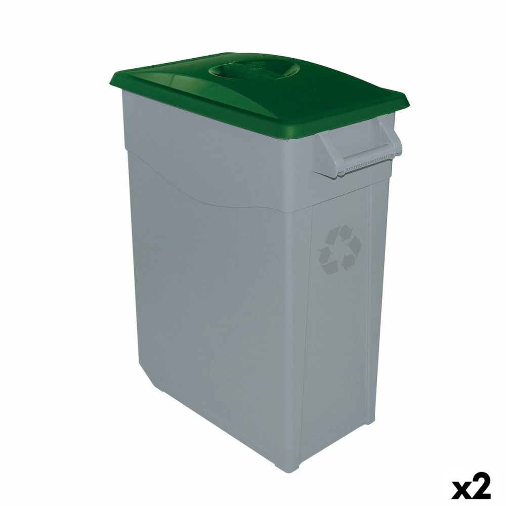 Poubelle recyclage Denox Vert 65 L (2 Unités)