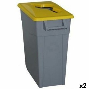 Poubelle recyclage Denox 65 L Jaune (2 Unités)