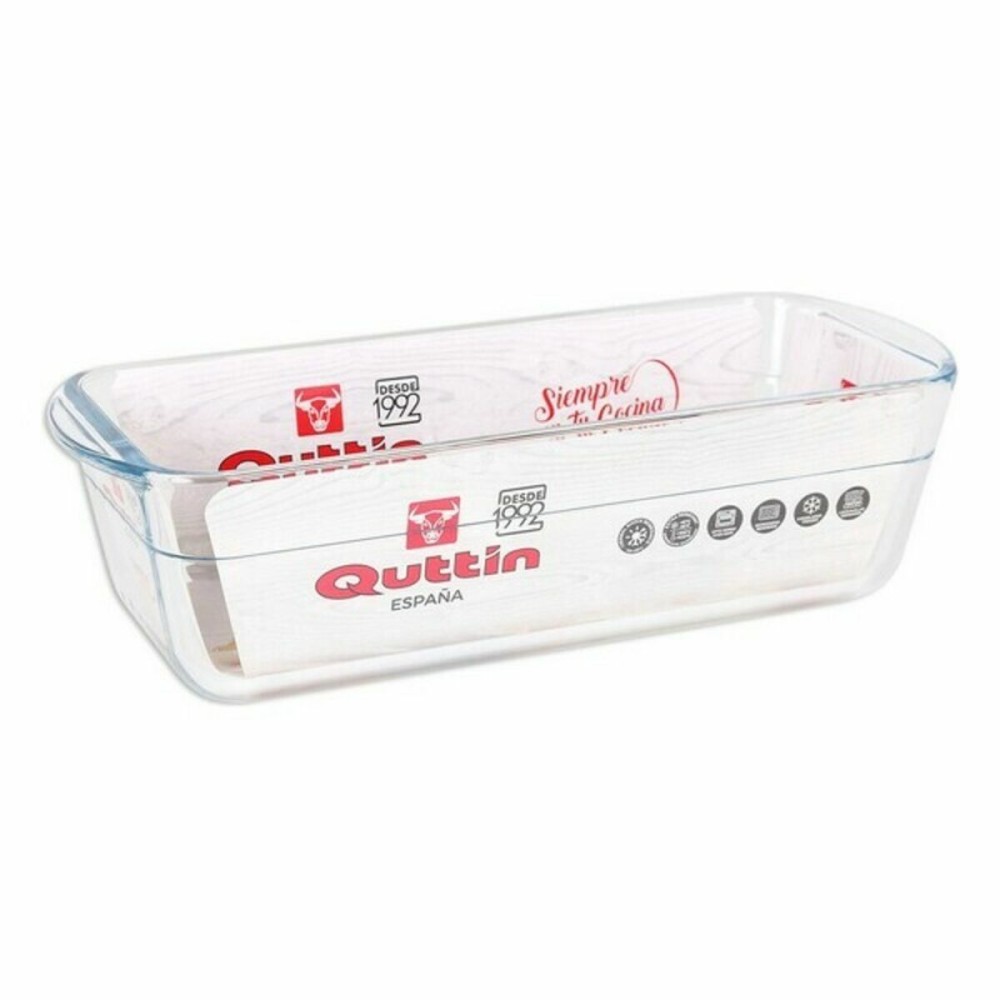 Rectangular Mould Quttin 63079 1,7 L Glass 28,2 x 11,6 x 7,7 cm (6 Units)