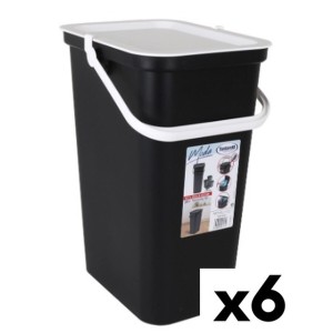 Poubelle recyclage Tontarelli Moda Blanc Noir 24 L (6 Unités)