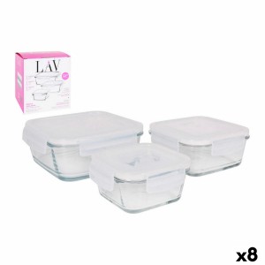 Ensemble de 3 Boîtes à Lunch LAV Verre (8 Unités) (3 pcs)