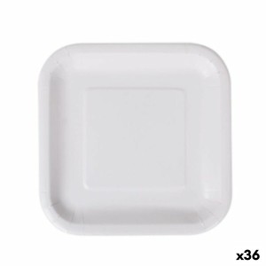 Service de vaisselle Algon Produits à usage unique Blanc Carton Carré 20 cm (36 Unités)