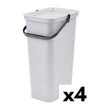 Recycling Waste Bin Tontarelli Moda White 38 L (4 Units)