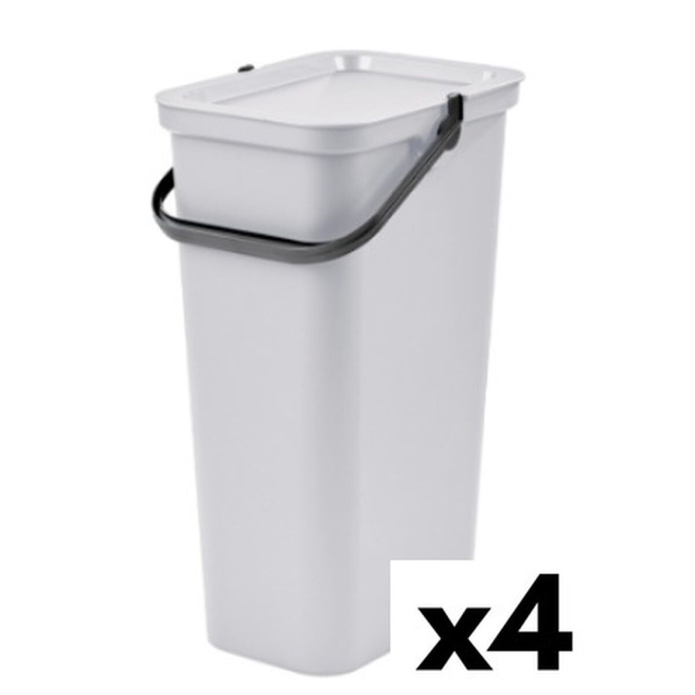 Poubelle recyclage Tontarelli Moda Blanc 38 L (4 Unités)