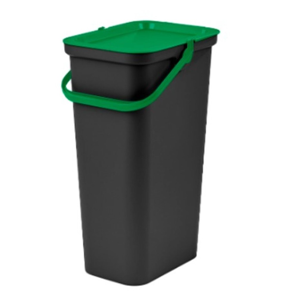 Recycling Waste Bin Tontarelli Moda Black Green 24 L (6 Units)